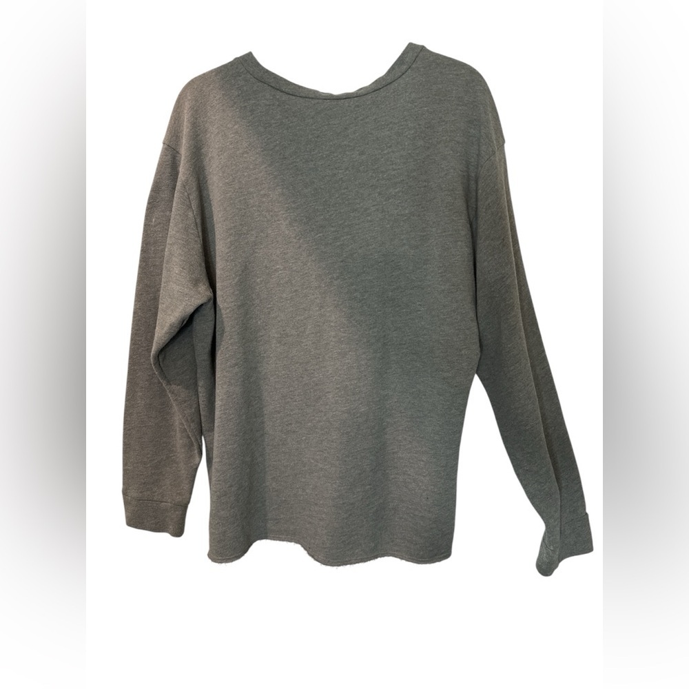 PINK Victoria’s Secret Sequin Logo Gray Long Sleeve Top Large - Picture 6 of 6